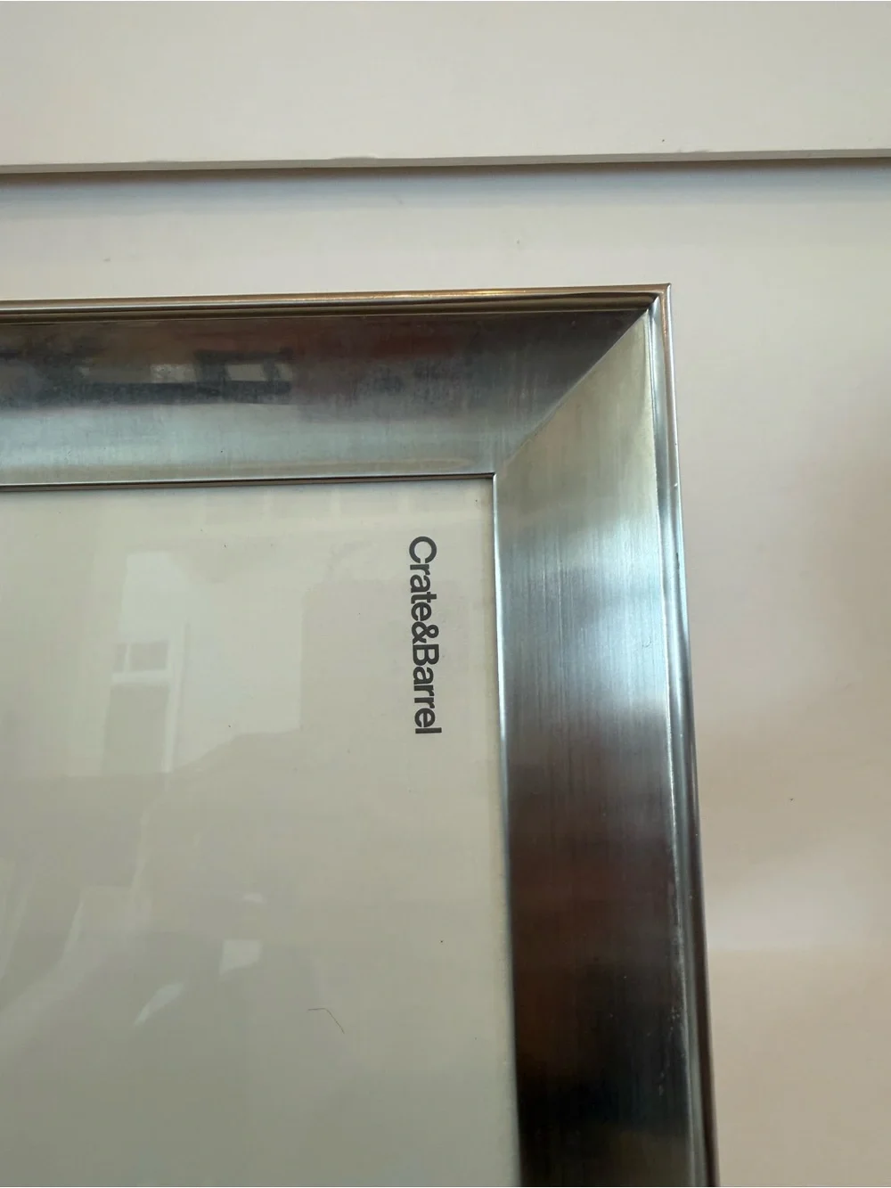 Crate&Barrel Brushed Metal Photo Frame in Silver